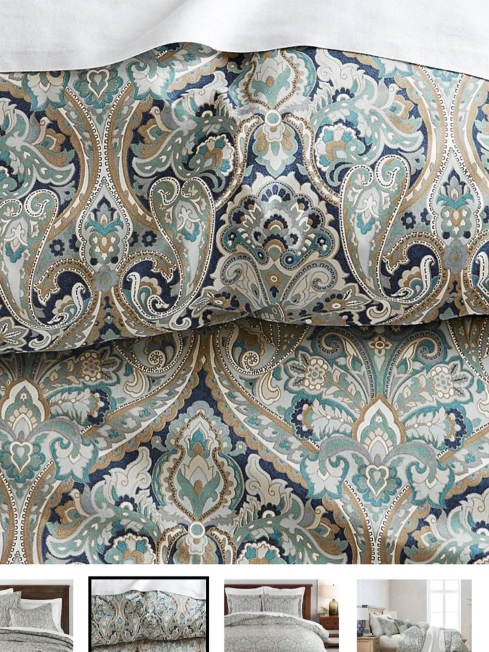Pottery Barn Mackenna Paisley Percale Sham Euro 1 NWT
